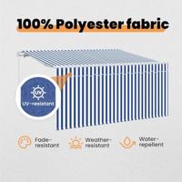 VidaXL Inklapbaar zonnescherm blauw en wit 300 x 200 cm - thumbnail