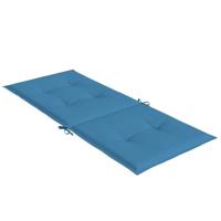 Stoelkussens 6 st hoge rug 120x50x4 cm stof gemleerd blauw - thumbnail