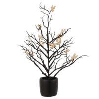 J-Line kunstboom in pot glitter zwart 43 cm | 8 stuks - thumbnail