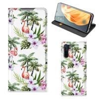 OPPO Reno3 | A91 | Hoesje maken | Flamingo Palms - thumbnail