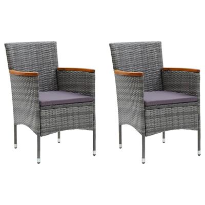3-delige Tuinset met kussens poly rattan grijs - thumbnail