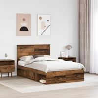 Bedframe met hoofdeinde Oudhout 120 x 190 cm Massief grenenhout - thumbnail