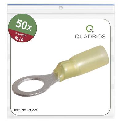 Quadrios 23C530 Ringkabelschoen Dwarsdoorsnede (max.): 6 mm² Schachtdiameter: 10.5 mm Deels geïsoleerd Geel 50 stuk(s) Quadrios 23C530 Ringkabelschoen Dwarsdoorsnede (max.): 6 mm² Schachtdiameter: 10.5 mm Deels geïsoleerd Geel 50 stuk(s)