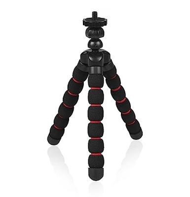 Flexibel mini-statief met schuimrubber poten Zwart/Rood