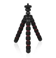 Flexibel mini-statief met schuimrubber poten Zwart/Rood - thumbnail