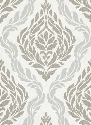 Dutch Wallcoverings Behang Carat Deluxe Medaillon Wit/Zilver 10060-14