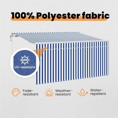 VidaXL Inklapbaar zonnescherm blauw en wit 300 x 200 cm