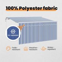 VidaXL Inklapbaar zonnescherm blauw en wit 300 x 200 cm - thumbnail