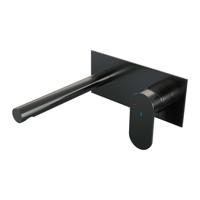 Brauer Gunmetal Edition Inbouw Wastafelmengkraan met Rechte Uitloop en Afdekplaat Model C1 Gunmetal Geborsteld PVD - thumbnail