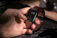 Nomad modern leather strap Apple Watch 42mm / 44mm / 45mm / 49mm bruin / zwart - thumbnail