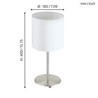 Eglo TafellampPasteri 40cm mat chroom met wit - 31594 - thumbnail