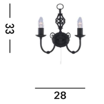 Searchlight Zwarte wandlampZanzibar - 3380-2