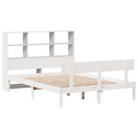 Bed met boekenkast zonder matras grenenhout wit 120x200 cm - thumbnail