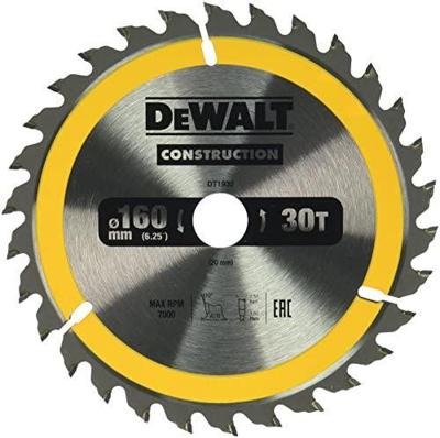 DeWALT Cirkelzaagblad voor Hout | Construction | Ø 160mm Asgat 20mm 30T - DT1932-QZ