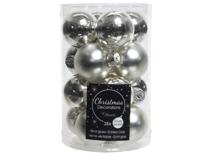 Decoris kerstballen set glas 16st zilver 3,5cm - thumbnail