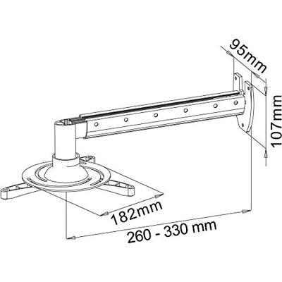 My Wall H 16-5 Beamer-wandbeugel Kantelbaar Afstand tot de muur (max.): 33.5 cm Zilver (mat) My Wall H 16-5 Beamer-wandbeugel Kantelbaar Afstand tot de muur (max.): 33.5 cm Zilver (mat)