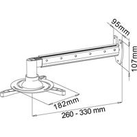 My Wall H 16-5 Beamer-wandbeugel Kantelbaar Afstand tot de muur (max.): 33.5 cm Zilver (mat) - thumbnail