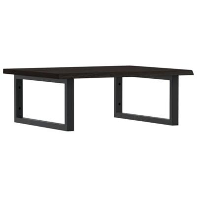 Badkamer wandschap staal en massief eikenhout