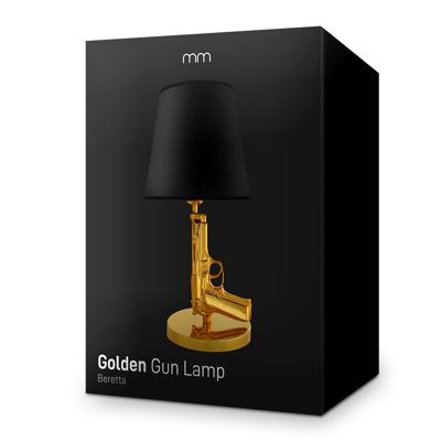 Golden Gun Lamp Replica - Beretta Tafellamp - Gouden Pistool Lamp - thumbnail