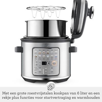Sage The Fast Slow Go Slowcooker Zilver