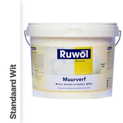 Ruwol Muurverf binnen en buiten Mat Standaard Wit 10 liter