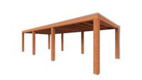 Trendhout Overkapping Palermo XXL 905x380 cm- Plat dak- Hout- Trendhout - thumbnail