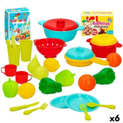 Eten speelgoedset Colorbaby Huishouden en kookgerei 31 Onderdelen (6 Stuks) Eten speelgoedset Colorbaby Huishouden en kookgerei 31 Onderdelen (6 Stuks)
