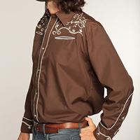 Cowboy blouse Country bruin - thumbnail