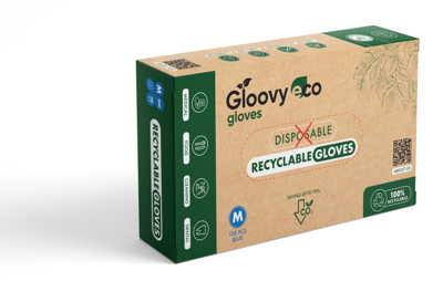 Gloovy Eco Recyclebare Handschoenen Blauw M Gloovy Eco Recyclebare Handschoenen Blauw M