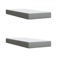 Boxspring met matras stof lichtgrijs 200x200 cm - thumbnail