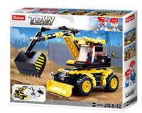 Sluban Wheeled Excavator bouwstenen set - thumbnail