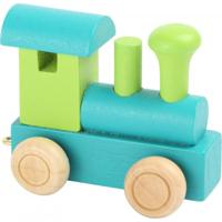 Small Foot - houten lettertrein locomotief groen - 12 stuks - thumbnail