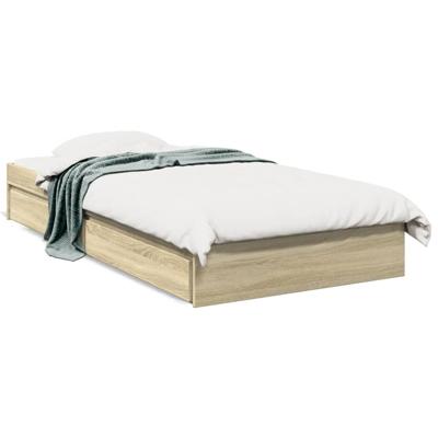 Bedframe met lades bewerkt hout sonoma eikenkleurig 90x200 cm - thumbnail