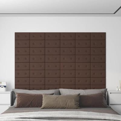 VidaXL Wandpanelen 12 st 0,54 m² 30x15 cm kunstleer bruin VidaXL Wandpanelen 12 st 0,54 m² 30x15 cm kunstleer bruin