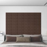 VidaXL Wandpanelen 12 st 0,54 m² 30x15 cm kunstleer bruin - thumbnail