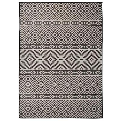 VidaXL Buitenkleed met patroon platgeweven 200x280 cm zwart