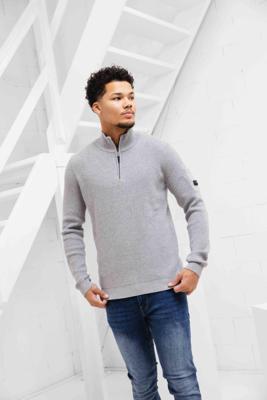 Quotrell D'Azur Halfzip Sweater Heren Bruin - Maat S - Kleur: Grijs | Soccerfanshop