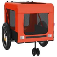 Hondenfietstrailer oxford stof en ijzer oranje en zwart - thumbnail