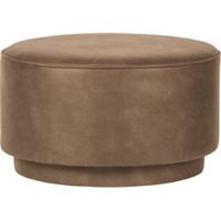 vtwonen Ronde Poef 'Coffee' Eco-leer 60cm, kleur Cognac - thumbnail
