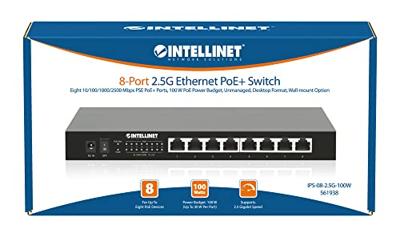 Intellinet 8-Port 2,5G Ethernet PoE+ Switch 8xPSE PoE+ Ports 100 W PoE-Leistungsbudget Netwerk switch IEEE 802.3af (15.4 W), IEEE 802.3at (30 W) Intellinet 8-Port 2,5G Ethernet PoE+ Switch 8xPSE PoE+ Ports 100 W PoE-Leistungsbudget Netwerk switch IEEE 802.3af (15.4 W), IEEE 802.3at (30 W)