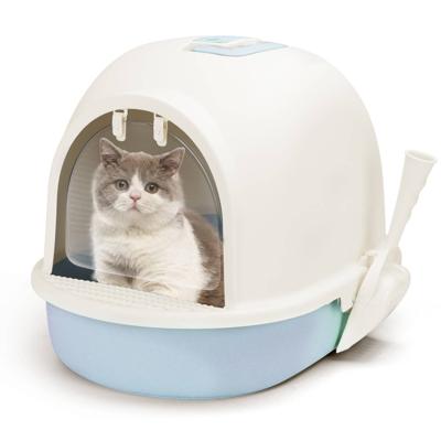 Nobleza Gesloten kattenbak met schepje - Maat L - Lichtblauw