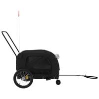 Hondenfietstrailer oxford stof en ijzer zwart - thumbnail