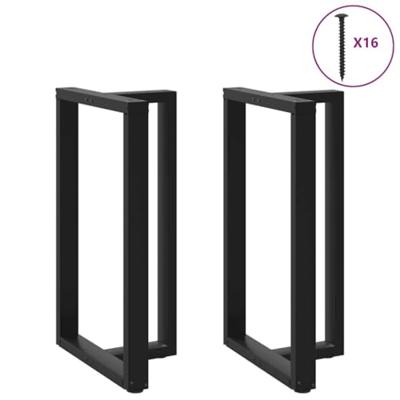 Bartafelpoten 2 st T-vormig 60x35x(100-101) cm staal zwart