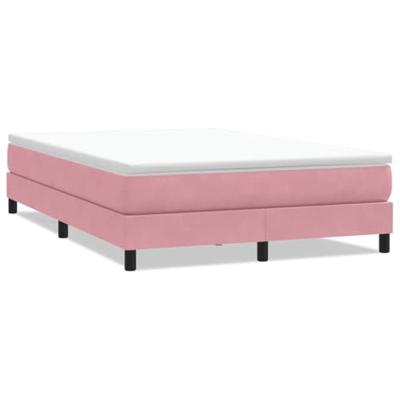 Boxspring zonder matras fluweel roze 140x220 cm