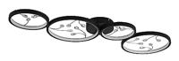 Trio Zwarte led plafonnièreGroovy 4-lichts - 642110432 - thumbnail