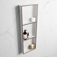 MONDIAZ EASY Nis 89,5x29,5cm in solid surface kleur Rust | Talc. 3 vakken geschikt voor in- of opbouw - thumbnail