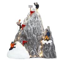 Hikers Climb on Mountaintop with LED polyresin 35cm Santaville - Santaville - thumbnail