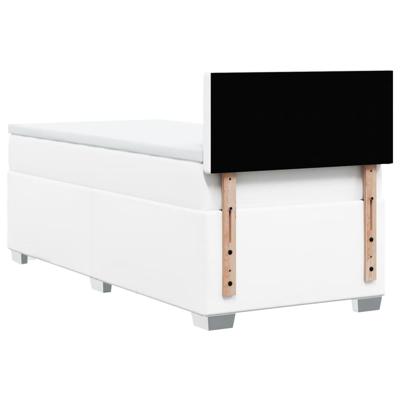 Boxspring met matras kunstleer wit 90x200 cm - thumbnail