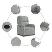 Sta-opstoel elektrisch verstelbaar fluweel lichtgrijs - thumbnail