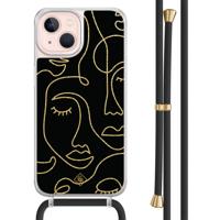 iPhone 13 hoesje met zwart koord - Abstract faces - thumbnail